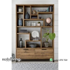 Partisi kayu jati terbaik alamari hias finishing rustic nataliving furniture