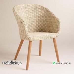 Kursi rotan sintetis terbaru kaki kayu jati nataliving furniture