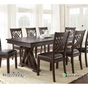 Meja makan terbaru kayu jati kursi makan klasik mewah nataliving furniture