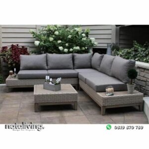 Kursi sofa outdoor rotan sintetis bantalan tebal nataliving furniture