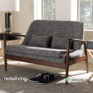 Sofa kayu jati modern terbaru bangku dengan jok lengkung nataliving furniture