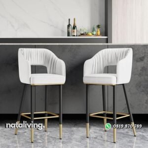 Kursi bar terbaru full jok mewah bar stool kaki besi warna kombinasi nataliving furniture