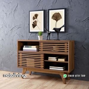 Bufet buku kayu jati terbaru rak buku modern nataliving furniture