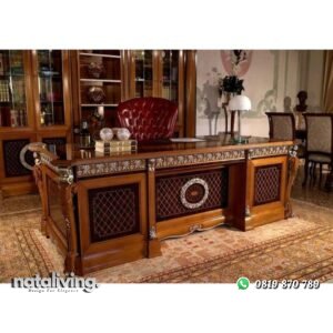 Meja kantor kayu jati ukir meja direksi terbaru nataliving furniture