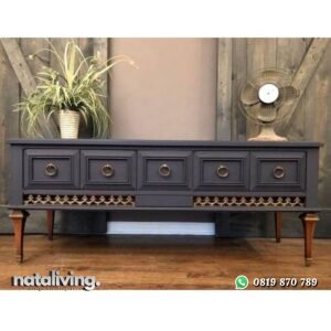 Bufet tv klasik kayu jati meja tv terbaru finishing antik nataliving furniture
