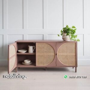 Bufet modern pintu kombinasi rotan alami meja tv terbaru nataliving furniture