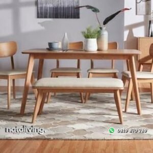 Bench meja makan kayu jati dudukan busa nataliving furniture