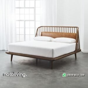 Dipan kayu jati sandaran jari jari tempat tidur murah nataliving furniture