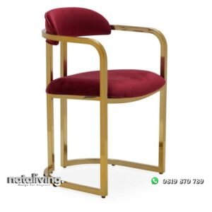 Kursi makan stainless gold kursi cafe modern dengan jok nataliving furniture