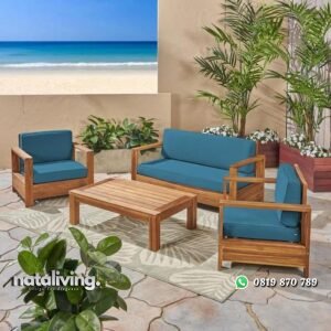 Kursi pantai terbaru kayu jati full bantalan kursi outdoor nataliving furniture