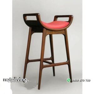 Kursi bar dudukan lengkung kombinasi busa kursi bar kayu jati nataliving furniture