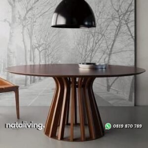 Set meja makan bundar kaki jari jari 4 kursi 1 meja (pesanan pribadi) nataliving furniture