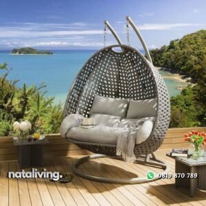Ayunan rotan sintetis terbaru ayunan rotan busa tebal nataliving furniture