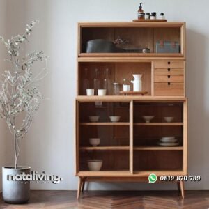 Rak piring retro terbaru bufet piring tinggi terbaik nataliving furniture