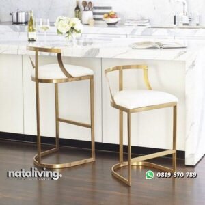 Kursi bar besi finishing gold dudukan busa bar stool terbaru nataliving furniture
