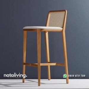 Kursi bar terbaru sandaran rotan dudukan busa nataliving furniture