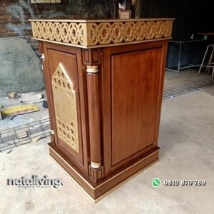 Mimbar minimalis leter U mimbar masjid kayu jati nataliving furniture