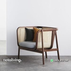 Kursi santai terbaru kayu jati kombinasi rotan alami full bantalan nataliving furniture