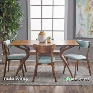 Set kursi makan terbaru meja unik kayu jati nataliving furniture