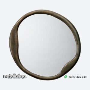 Figura cermin bundar kayu jati nataliving furniture