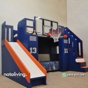 Tempat tidur anak karakter warna biru dipan anak mewah nataliving furniture