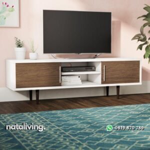 Bufet tv retro finishing duco kombinasi natural bufet pendek nataliving furniture
