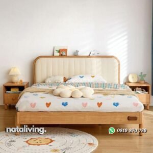 Tempat tidur kayu jati simple dipan jok kekinian nataliving furniture