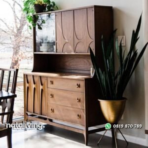 Bufet dapur modern terbaik rak dapur kayu jati terbaru nataliving furniture