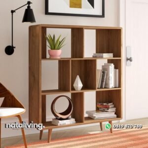 Rak buku terbaru rak buku kayu jati terlaris nataliving furniture