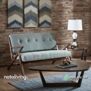 Kursi tamu retro kayu jati dudukan busa meja tamu terbaik nataliving furniture