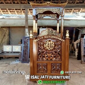 Mimbar masjid ukir jepara kayu jati mimbar murah nataliving furniture