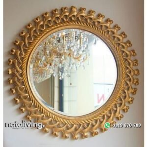 Figura ukir terbaru cermin hias finishing gold nataliving furniture