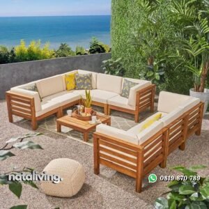 Kursi tamu kayu jati bantalan tebal kursi outdor modern nataliving furniture