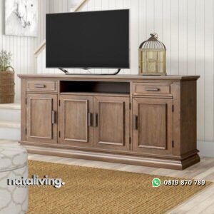 Bufet tv minimalis kayu jati meja tv terbaru nataliving furniture