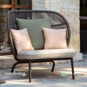 Kursi santai rajut tali dudukan busa full bantalan nataliving furniture