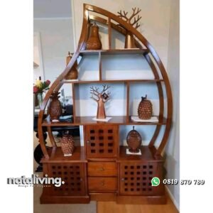 Partisi tempat naruh benda benda kayu jati nataliving furniture