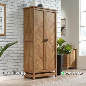 Almari pakaian pintu 2 kayu jati lemari minimalis nataliving furniture