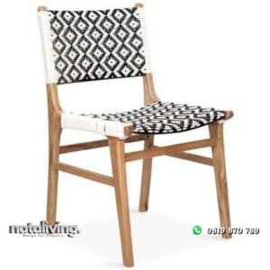 Kursi cafe kayu jati rajut rotan sintetis nataliving furniture