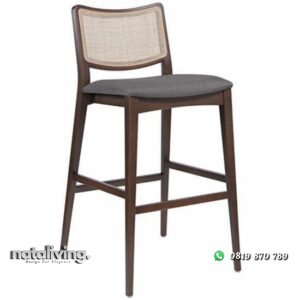 Kursi bar kayu jati dudukan busa sandaran rotan nataliving furniture