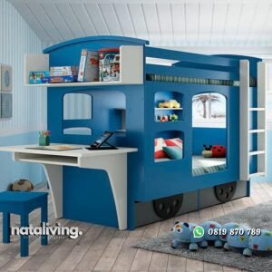 Tempat tidur anak motif kereta dipan anak karakter nataliving furniture