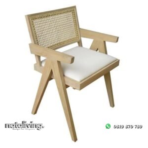 Kursi cafe terbaru kayu jati sandaran rotan dudukan busa nataliving furniture