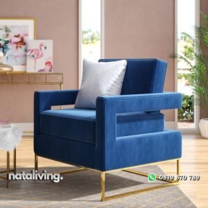 Sofa single unik kaki besi finishing gold kursi santai terbaru nataliving furniture