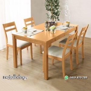 Kursi makan terbaru kayu jati meja tebal nataliving furniture