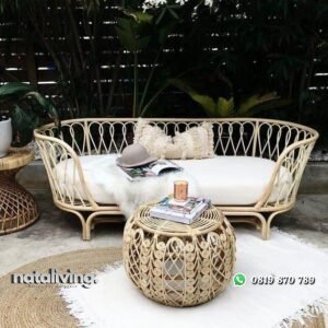 Bangku rotan terbaru kursi santai rotan alami tambah meja nataliving furniture