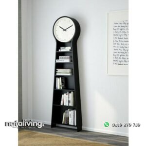 Lemari jam modern dengan rak buku almari jam terbaru nataliving furniture