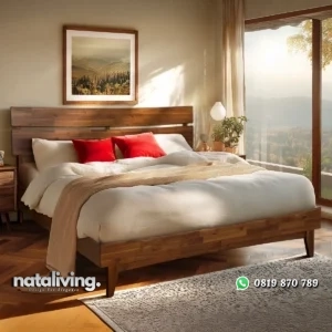 Acacias Tempat Tidur Minimalis Modern Kayu Jati Solid nataliving furniture