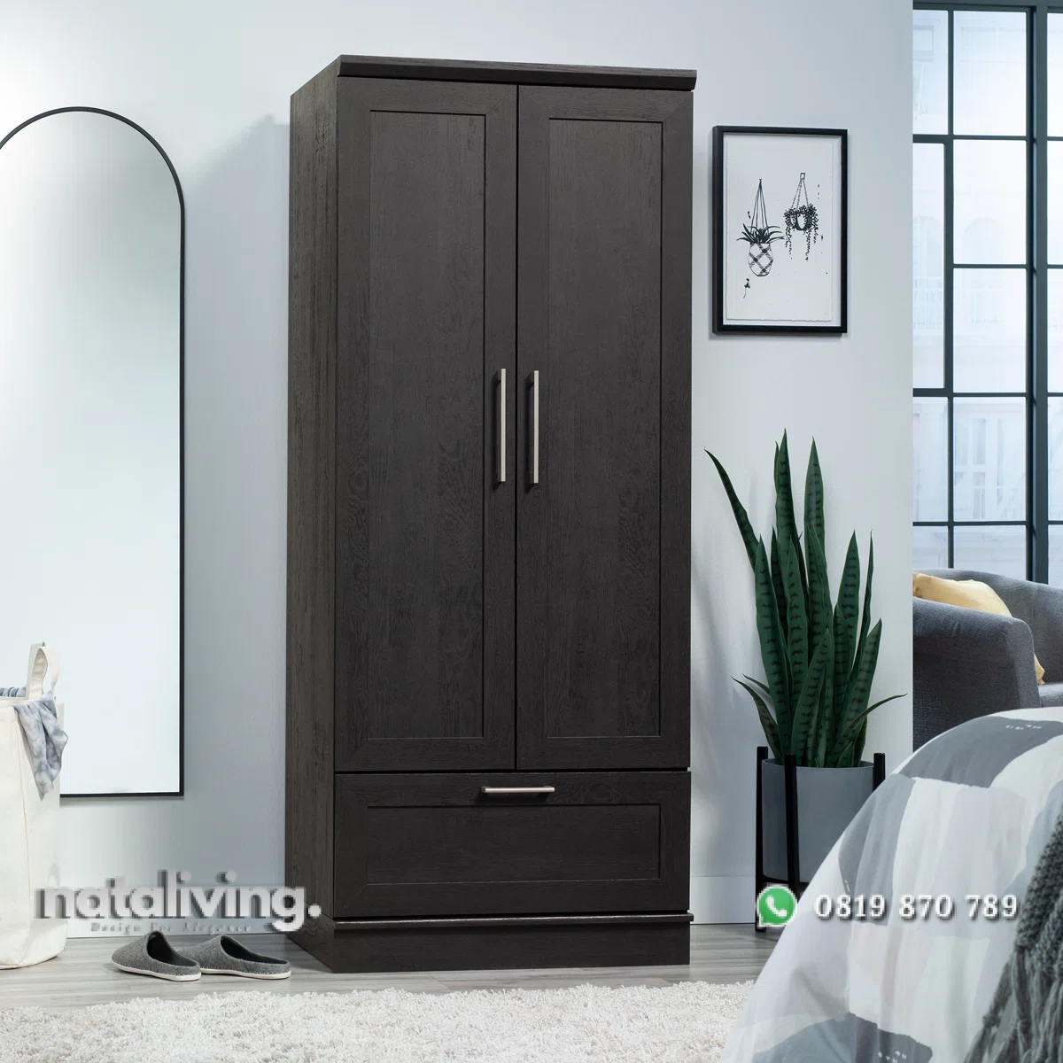 Aliaya Lemari Pakaian 2 Pintu Plywood Minimalis nataliving furniture 1 Aliaya Lemari Pakaian 2 Pintu Plywood Minimalis nataliving furniture 1