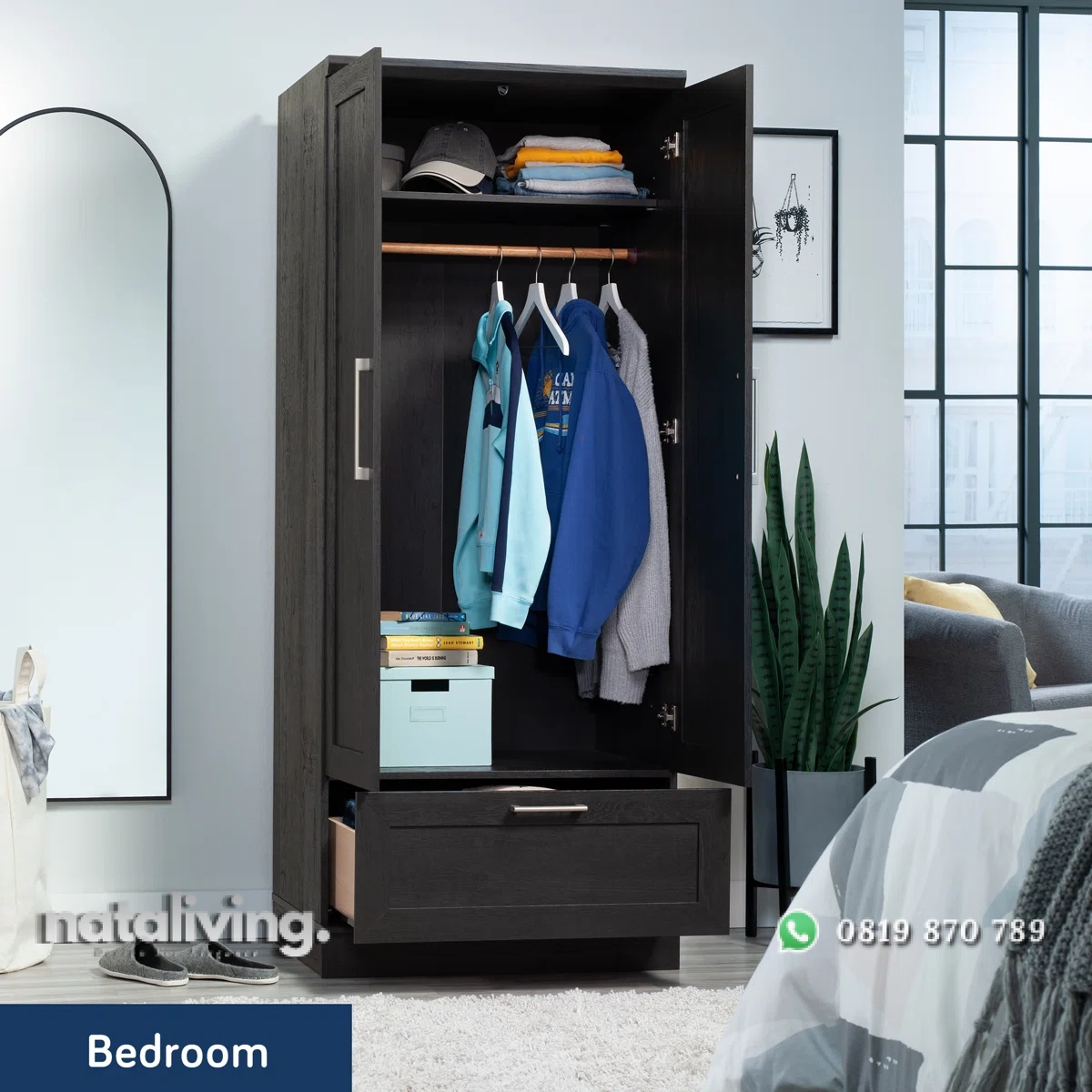 Aliaya Lemari Pakaian 2 Pintu Plywood Minimalis nataliving furniture 2 Aliaya Lemari Pakaian 2 Pintu Plywood Minimalis nataliving furniture 2