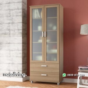 Almari Buku Jati Minimalis 2 Pintu nataliving furniture