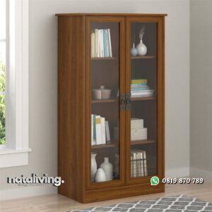 Almari Buku Jati Minimalis nataliving furniture
